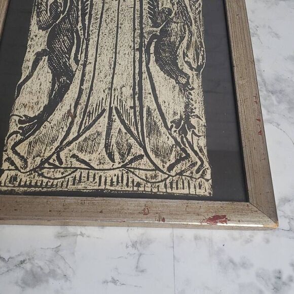 Vintage Stone Graves Rubbing Framed Photo - Picture 10 of 12